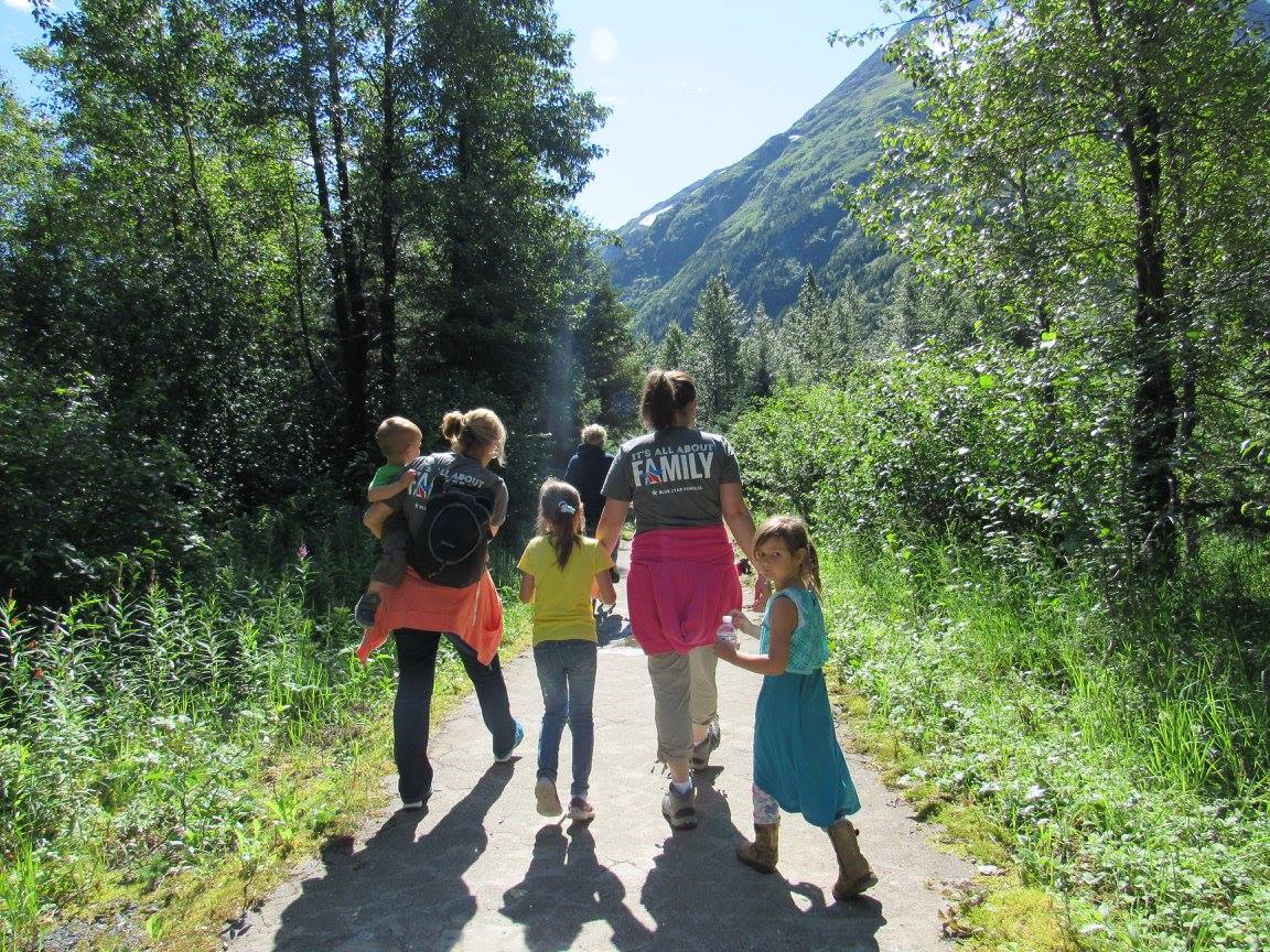 Blue Star Parks Blue Star Summer photo family walking on a trail